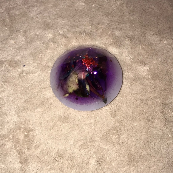 Custom Epoxy resin diamond 💎 multi layered with sparkles ✨ flowers 💐 New - Picture 2 of 6